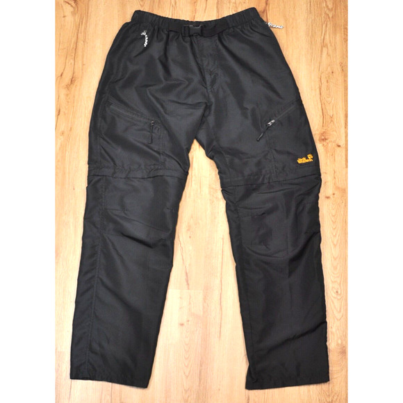 Jack Wolfskin Convertible Pants Mens XX Large Stretch Waist 28"-37" Black Travel - Picture 1 of 7